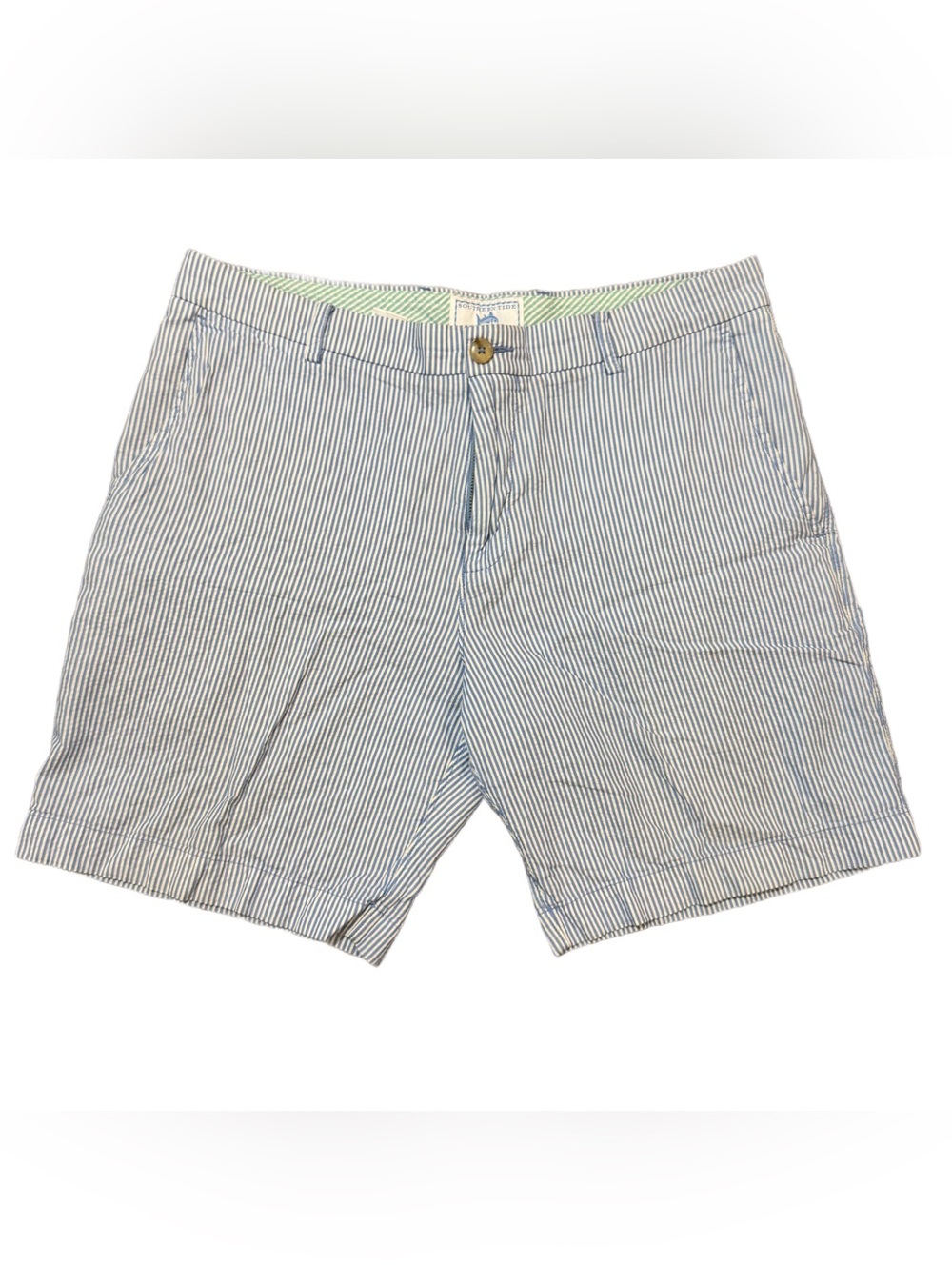 Men’s Southern Tide Skipjack Blue and White Seersucker Shorts Size 36